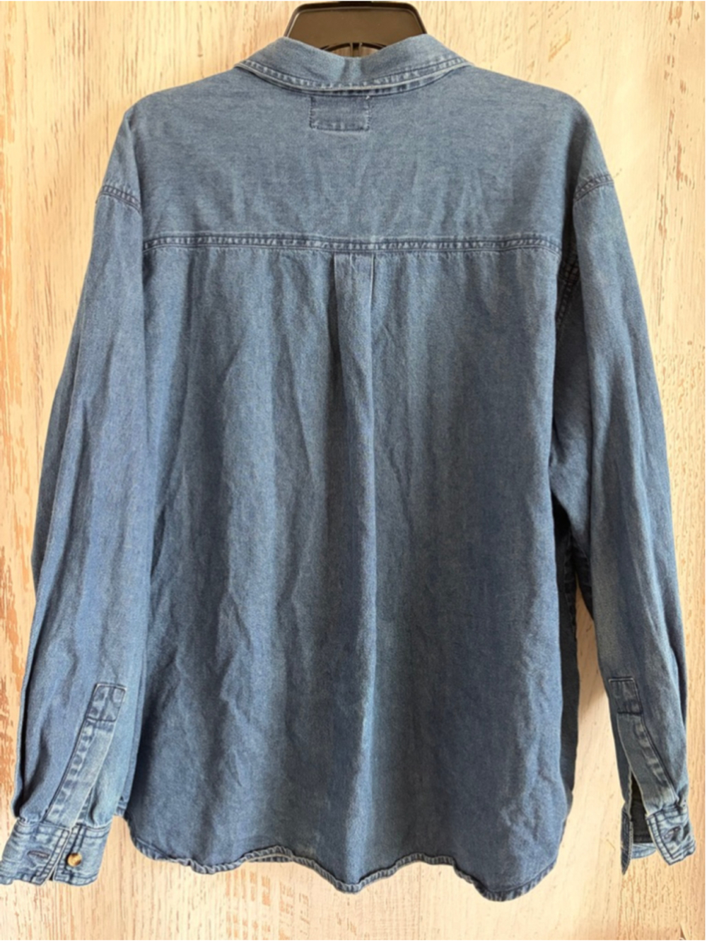 Women's VNTG TALK AMERICA SPORTSWEAR Blue Embroidered Denim Button Down Shirt 24 - Picture 6 of 6